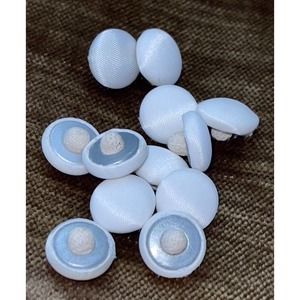 Nakpunar Satin Bridal Buttons - 11mm 7/16 inch white - Set of 12
